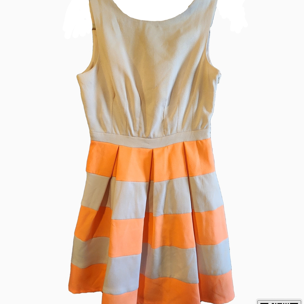 Aniina Orange and Cream Midi Dress